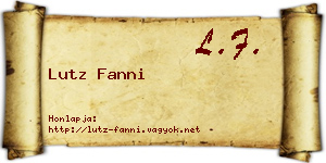 Lutz Fanni névjegykártya
